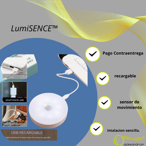LumiSense™ Lampara led Recargable con sensor de movimiento