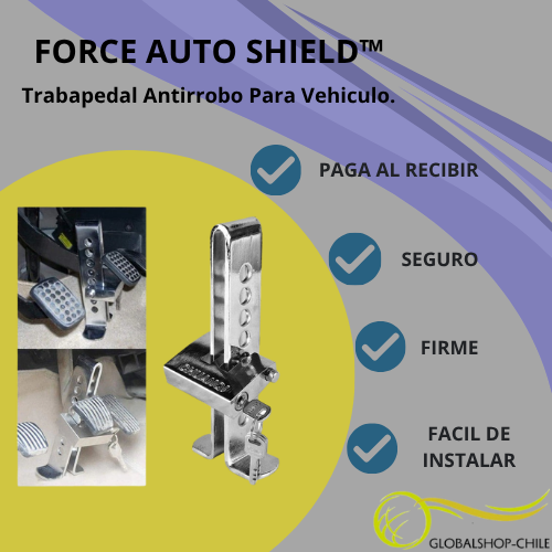 FORCE AUTO SHIELD™  Traba de Pedal de Seguridad Antirrobo para Auto.